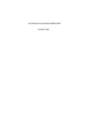 louisiana bar exam 2020.